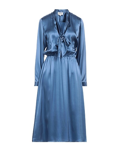 P.A.R.O.S.H. Midi dress Slate blue 100% Silk
