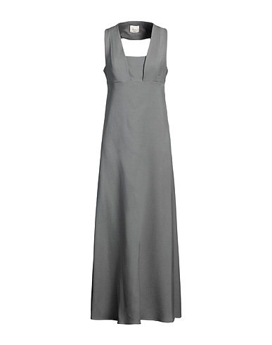 ALYSI Long dress Grey 76% Viscose, 22% Cotton, 2% Elastane
