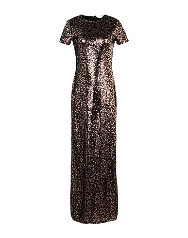 PALM ANGELS Long dress Brown 100% Polyester, Polyamide, Elastane