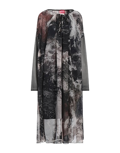 DIESEL Long dress Black 100% Polyester, Cotton, Elastane