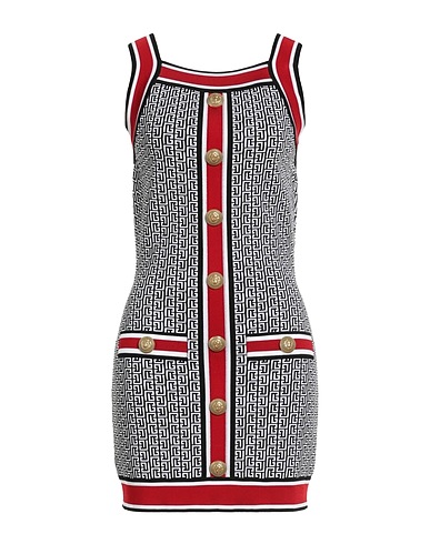 BALMAIN Sheath dress Black 88% Viscose, 10% PBT - Polybutylene terephthalate, 2% Polyamide