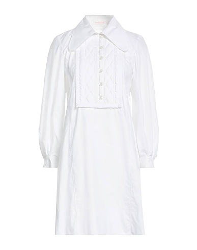 SEE BY CHLOÉ Shirt dress White 100% Cotton, Polyester