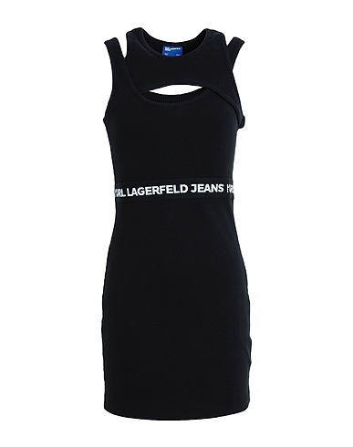KARL LAGERFELD JEANS Kurzes Kleid KLJ LOGO ELASTIC TANK DRESS
 Schwarz 95% Organische Baumwolle, 5% Elastan