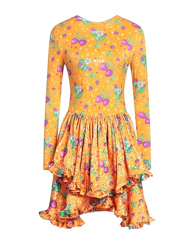 MSGM Short dress Orange 73% Polyamide, 27% Elastane