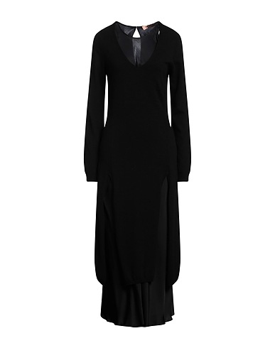 TWINSET Midi dress Black 35% Polyimide, 30% Viscose, 30% Wool, 5% Cashmere