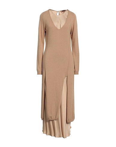 TWINSET Midi-Kleid Kamel 35% Polyamid, 30% Viskose, 30% Wolle, 5% Kaschmir