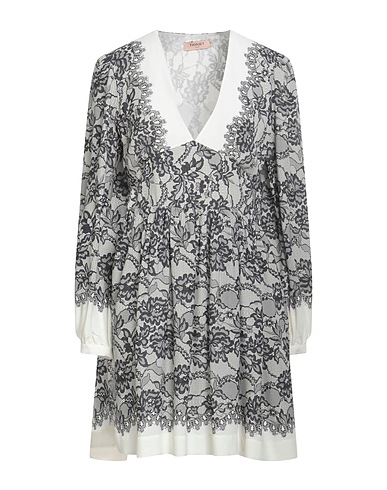 TWINSET Short dress White 100% Viscose, Polyester