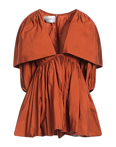 VALENTINO GARAVANI Short dress Brown 54% Cotton, 46% Polyester, Polyamide