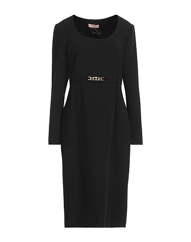 TWINSET Midi dress Black 70% Polyester, 23% Viscose, 7% Elastane