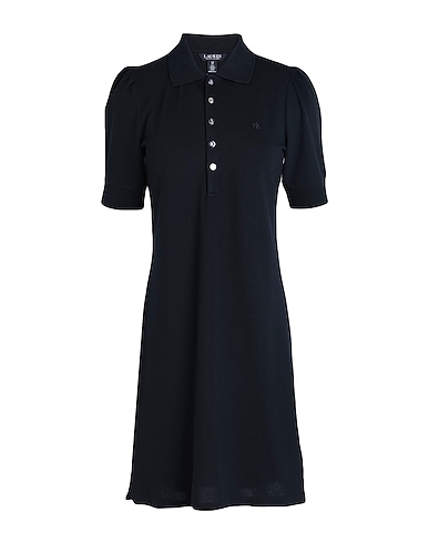 LAUREN RALPH LAUREN Short dress COLLARED SHIFT DRESS
 Black 97% Cotton, 3% Elastane