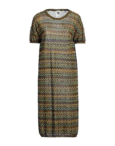 M MISSONI Vestito corto Verde militare 40% Cotone, 40% Viscosa, 20% Lana