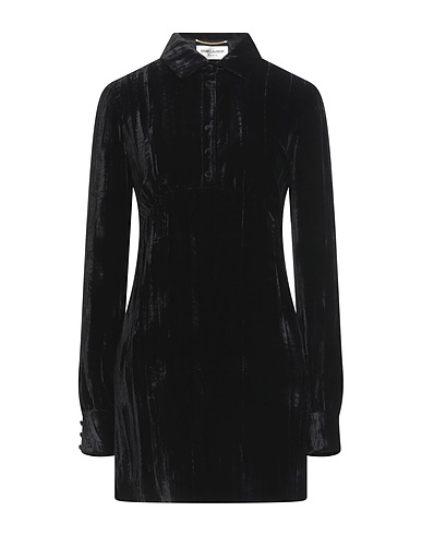 SAINT LAURENT Sheath dress Black 67% Viscose, 33% Cupro, Silk