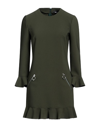 DSQUARED2 Short dress Military green 100% Polyester, Polyurethane coated