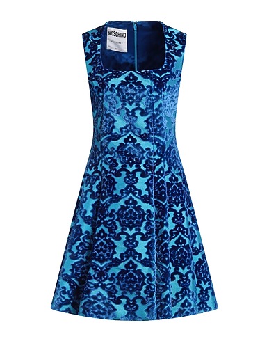 MOSCHINO Midi dress COUTURE Azure 58% Lyocell, 22% Polyester, 20% Cotton