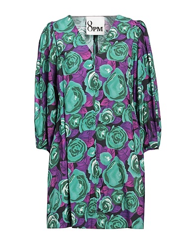 8PM Short dress Green 85% Rayon, 15% Polyester