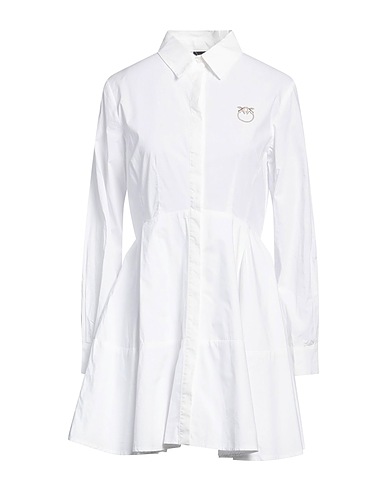 PINKO Shirt dress White 100% Cotton