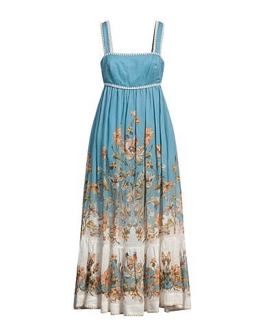 ZIMMERMANN Midi dress Pastel blue 100% Ramie