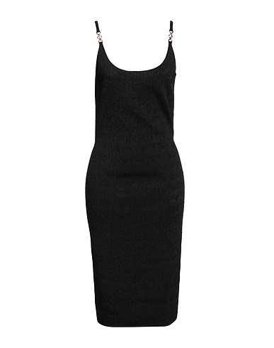 VERSACE Midi dress Black 82% Viscose, 8% Polyamide, 7% Metallic Polyester, 3% Elastane