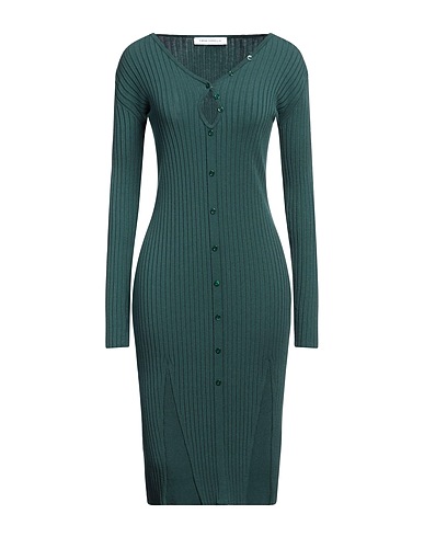 SIMONA CORSELLINI Midi dress Military green 70% Viscose, 30% Polyester