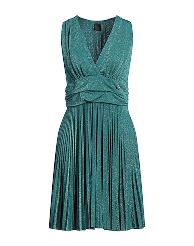 PINKO Robe courte Vert 66% Viscose, 15% Fibre métallique, 14% Polyamide, 5% Élasthanne