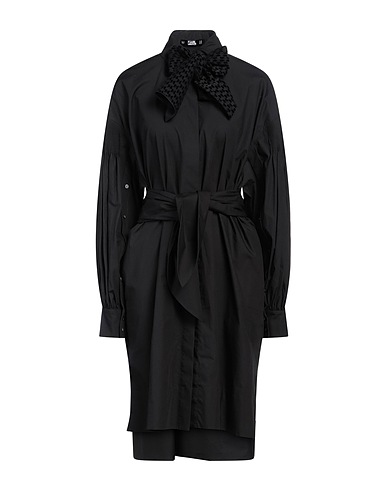 KARL LAGERFELD Midi dress Black 100% Organic cotton, Polyester, Polyamide, Elastane
