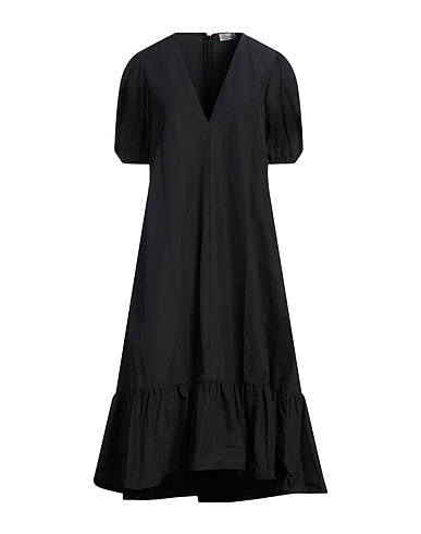 REDValentino ひざ丈ワンピース ブラック コットン 55% / ポリエステル 45%