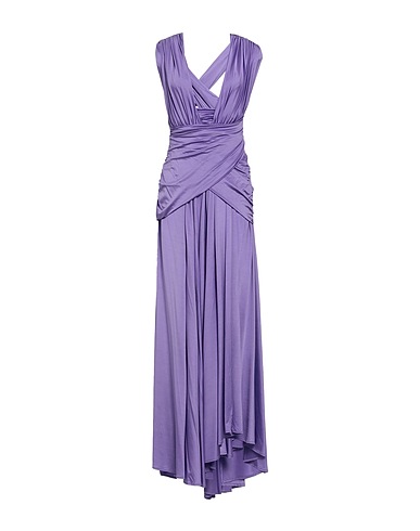 PINKO Long dress Purple 93% Acetate, 7% Elastane