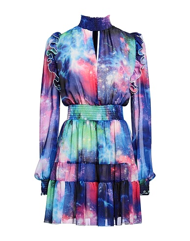 VERSACE JEANS COUTURE Pleated dress Bright blue 100% Polyester