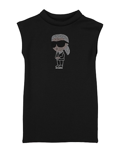 KARL LAGERFELD Kleid Schwarz 50% Polyester, 45% Baumwolle, 5% Elastan
