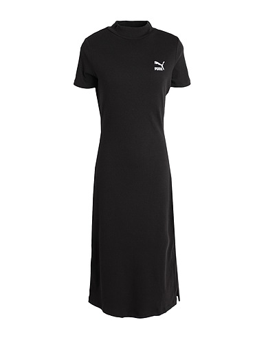 PUMA Midi dress CLASSICS Ribbed Dress
 Black 58% Cotton, 39% Polyester, 3% Elastane