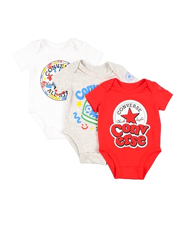CONVERSE Baby bodysuit CNVN SQUIGGLE 3PK BODYSUIT
 Red 60% Cotton, 40% Polyester
