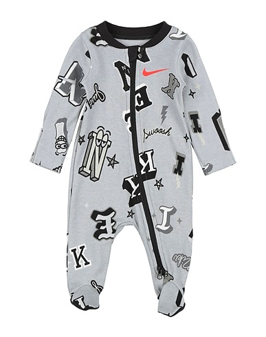 NIKE Strampelanzug für Babys B NSW NEXT GEN AOP FOOTED CO
 Hellgrau 100% Baumwolle