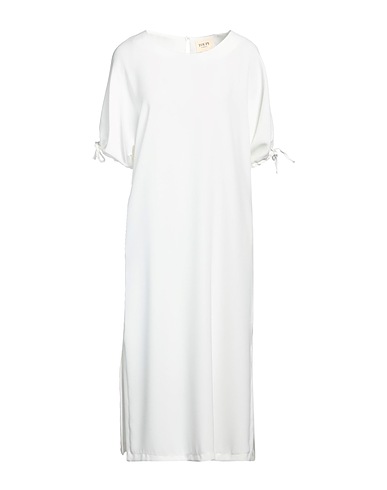 TOUPY Vestito midi Bianco 53% Poliestere, 47% Polietilene riciclato