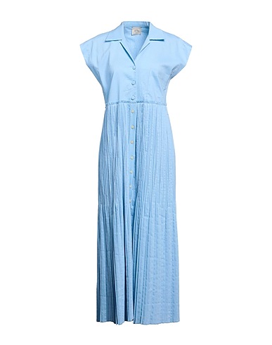 ALYSI Long dress Sky blue 58% Polyester, 42% Cotton
