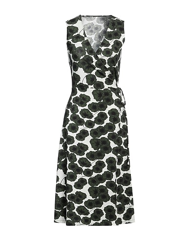 MAJESTIC FILATURES Midi dress Green 94% Cotton, 6% Elastane