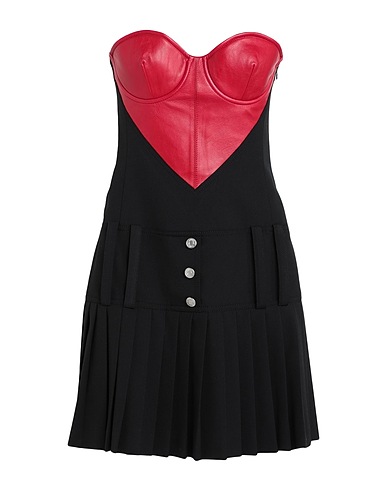 MOSCHINO JEANS Pleated dress Black 53% Polyester, 42% Virgin Wool, 5% Elastane, Sheepskin