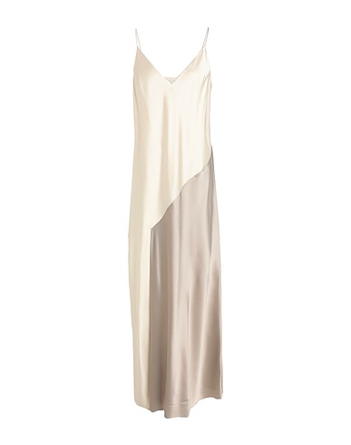 CALVIN KLEIN Long dress Beige 65% Acetate, 32% Polyester, 3% Elastane