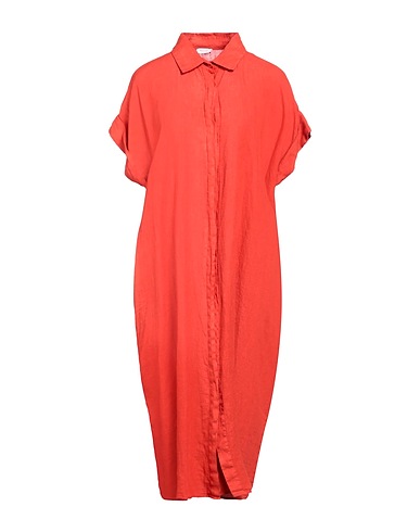 ROSSOPURO Midi dress Orange 100% Linen