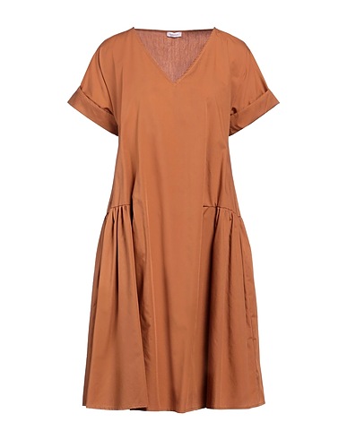 ROSSOPURO Vestito midi Cammello 100% Cotone