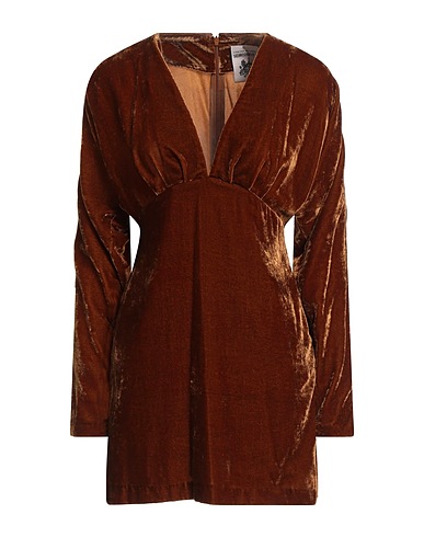 SEMICOUTURE Sheath dress Brown 82% Viscose, 18% Polyamide