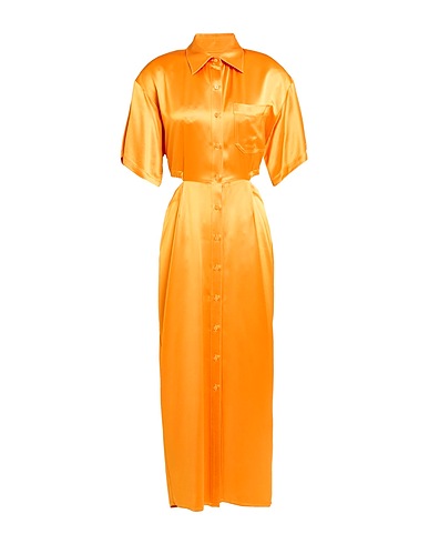 ISABELLE BLANCHE Paris Midi dress Orange 74% Acetate, 26% Polyester