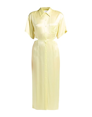 ISABELLE BLANCHE Paris Midi dress Pastel yellow 74% Acetate, 26% Polyester