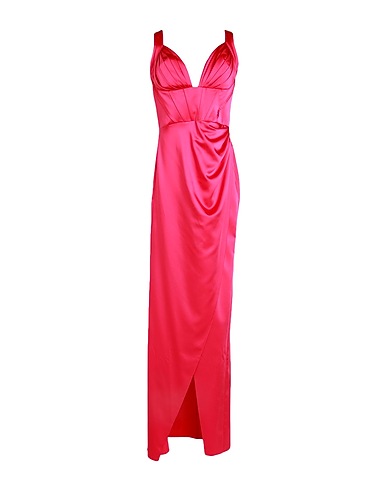 FOREVER UNIQUE Long dress Fuchsia 98% Polyester, 2% Lycra®