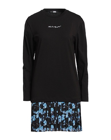 KARL LAGERFELD Pleated dress Black 100% Cotton, Polyester