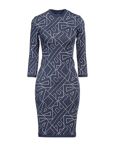 KARL LAGERFELD ミニワンピース・ドレス ブルーグレー コットン 97% / ポリウレタン 3%