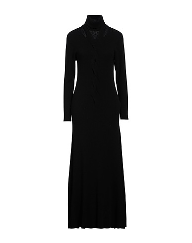 FABIANA FILIPPI Langes Kleid Schwarz 75% Schurwolle, 15% Seide, 10% Kaschmir