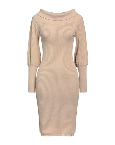 HINNOMINATE Sheath dress Light brown 52% Viscose, 26% Polyester, 22% Polyamide