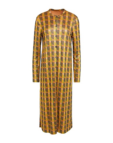 SIYU Vestido camisero Mostaza 75% Viscosa, 13% Poliamida, 12% Poliéster