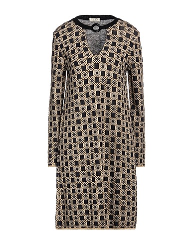SIYU Short dress Black 82% Polyamide, 18% Metallic Polyester, Merino Wool