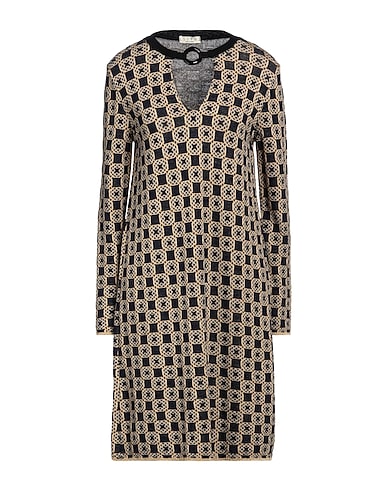 SIYU Short dress NERO 82% Polyamide, 18% Metallic Polyester, Merino Wool